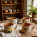 Lace-Edged Handmade Ceramic Coffee Mug 350ml